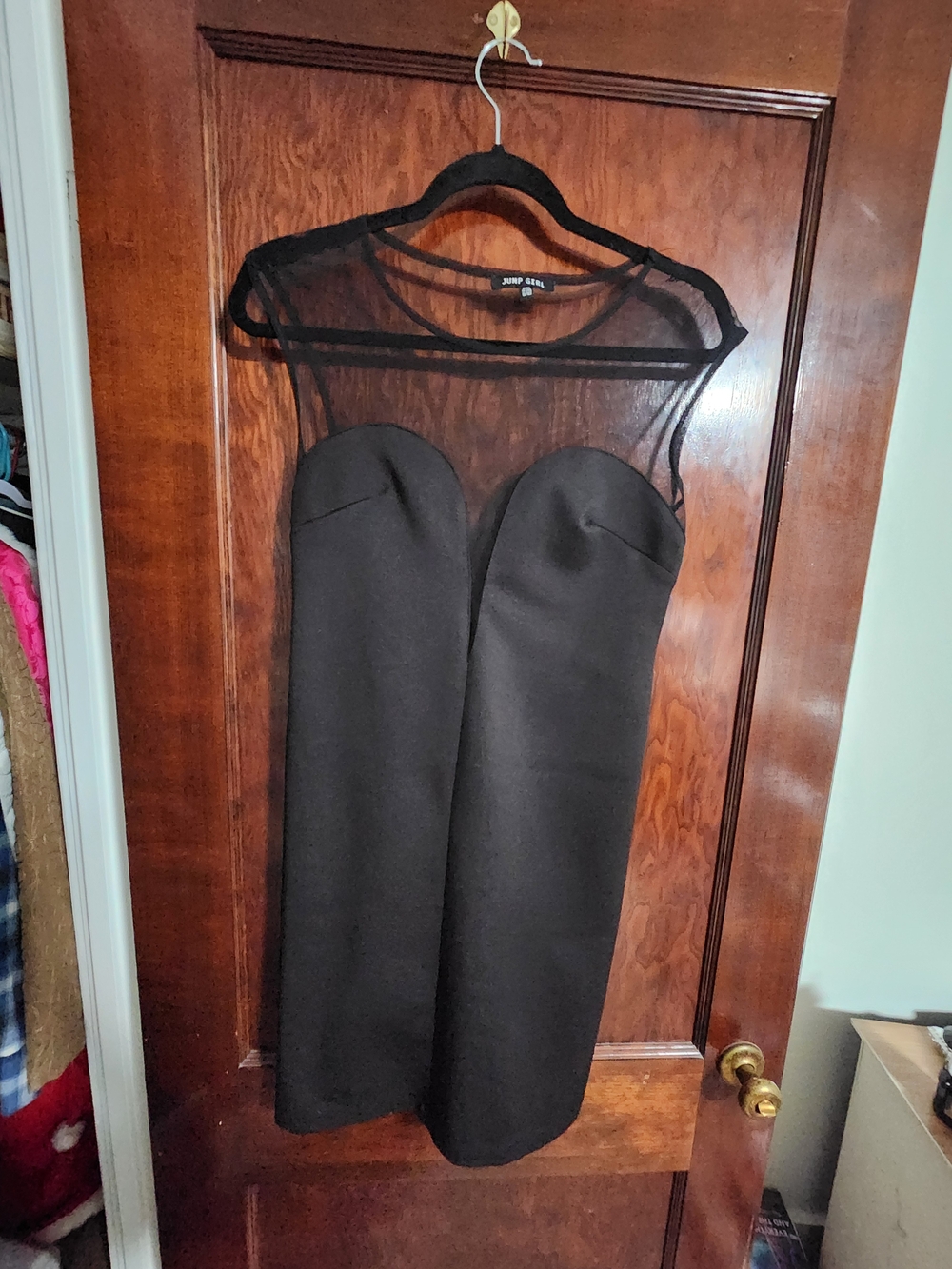 NWOT Jump Girl Black Mesh Yoke Sweetheart Cocktail Mini Dress Juniors Size 9/10